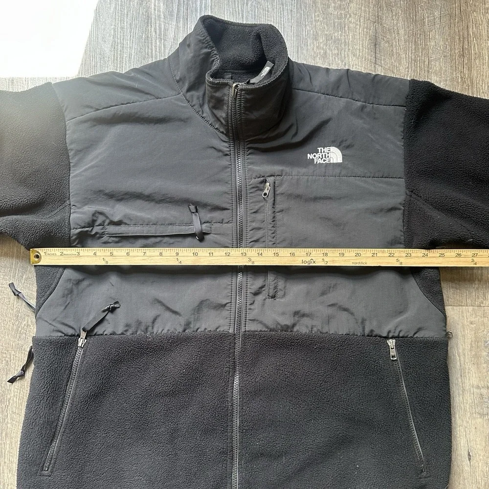 The North Face Denali Jacket Mens XXL Gray Black Polartec Fleece Full Zip
